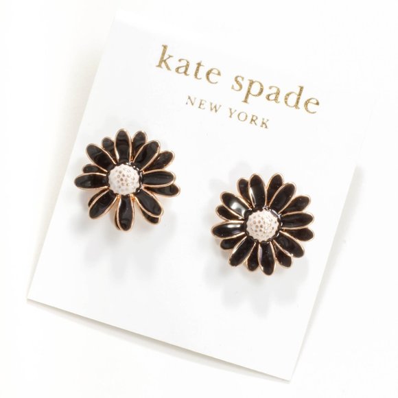 kate spade Jewelry - kate spade black daisy flower earrings